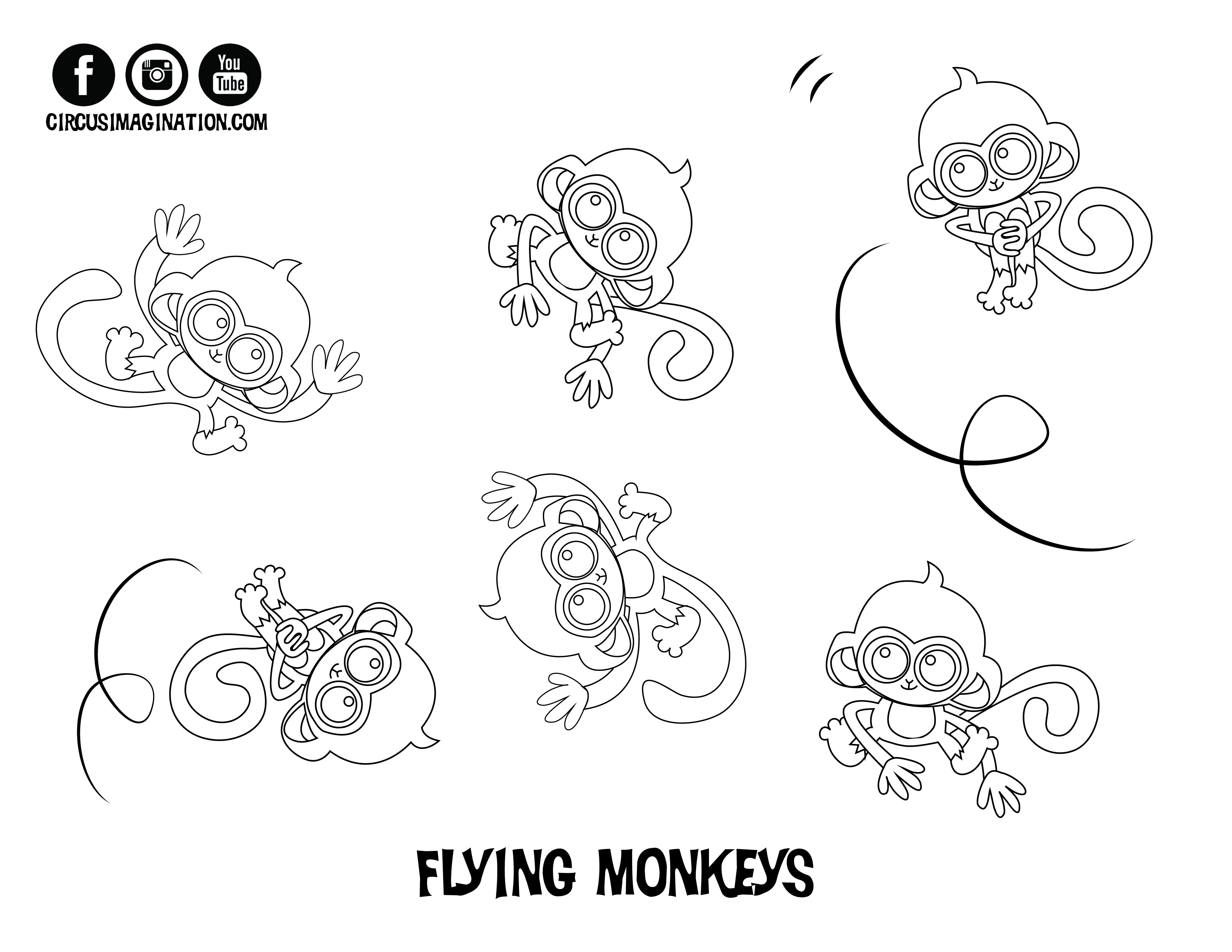 Coloring Page FLYING MONKEYS coloring page FLYING MONKEYS jpeg